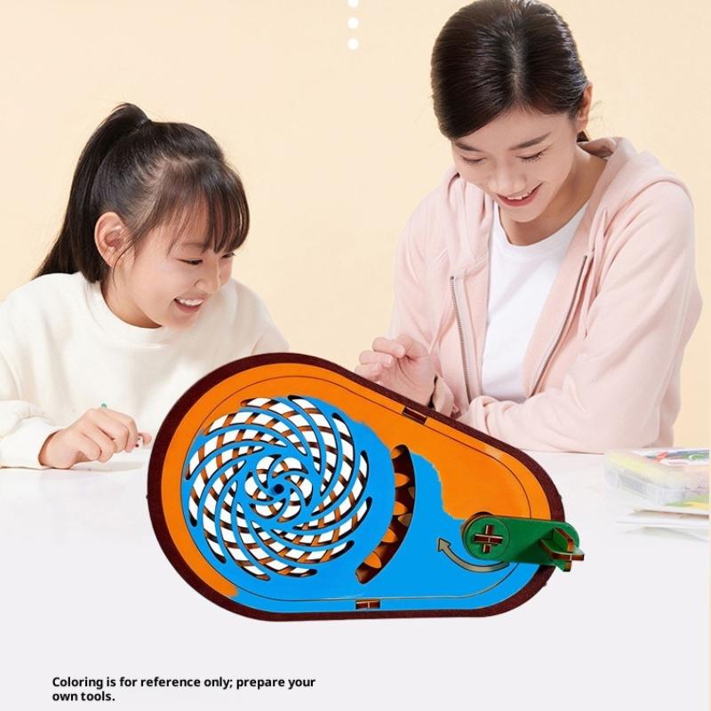 Science Toys Diy - 創造的なDIY STEM教育玩具 木製錯覚スピナーキット 子供向け科学遊び