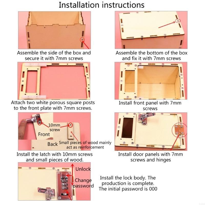 Science Project Toys Making - 54DA DIY 金庫作成キット子供のための科学プロジェクト小学校および中学校木造建築おもちゃ Cryptex ステムキット