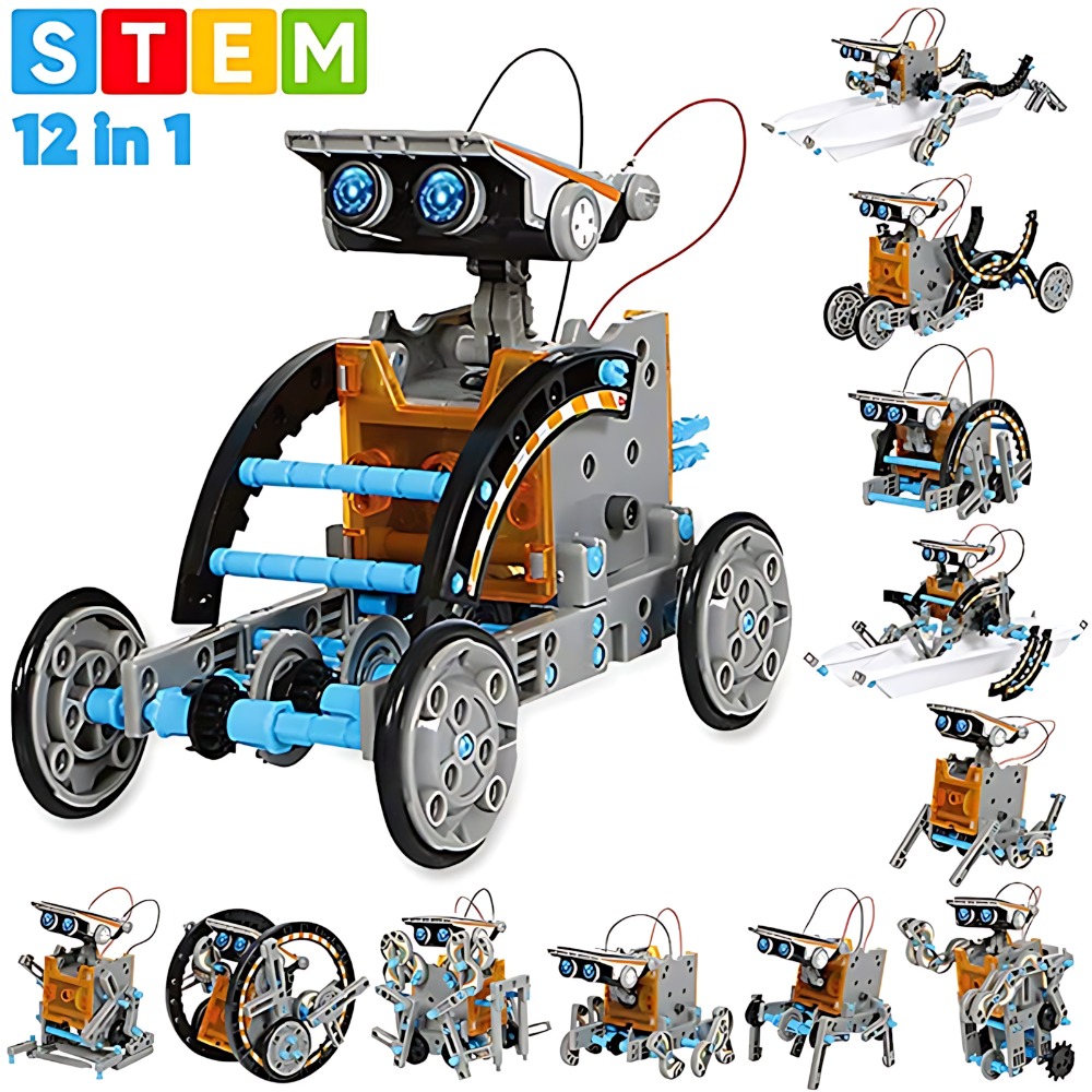 Science Toys Diy - ソーラーロボットビルディングブロック 12 in 1 科学実験キット教育 DIY