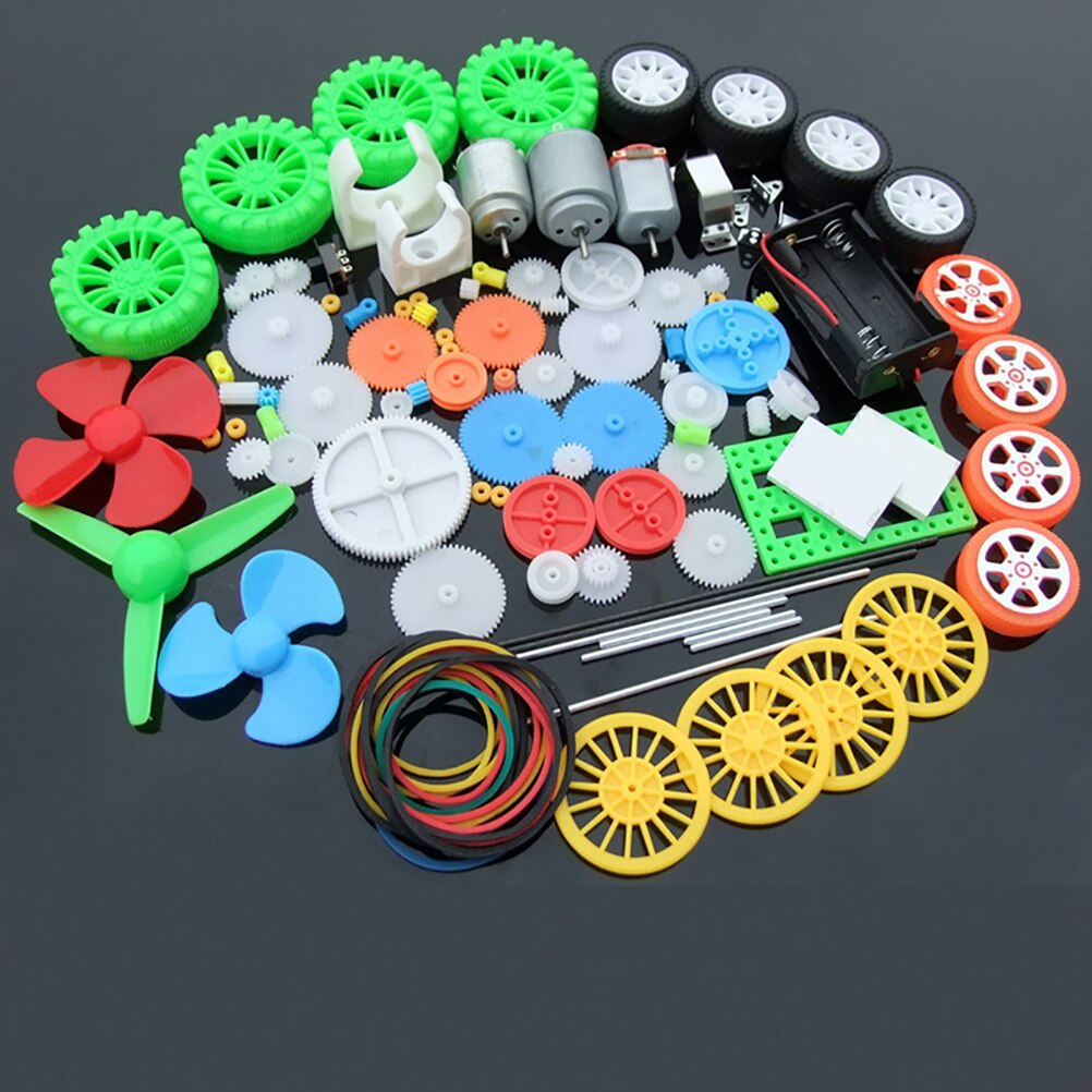 Science Toys Diy - 112個のDCモーターキット、プラスチックギア付き電動ミニモーター、モーターマウントブラケット、シャフトプロペラ、DIY科学プロジェクト用