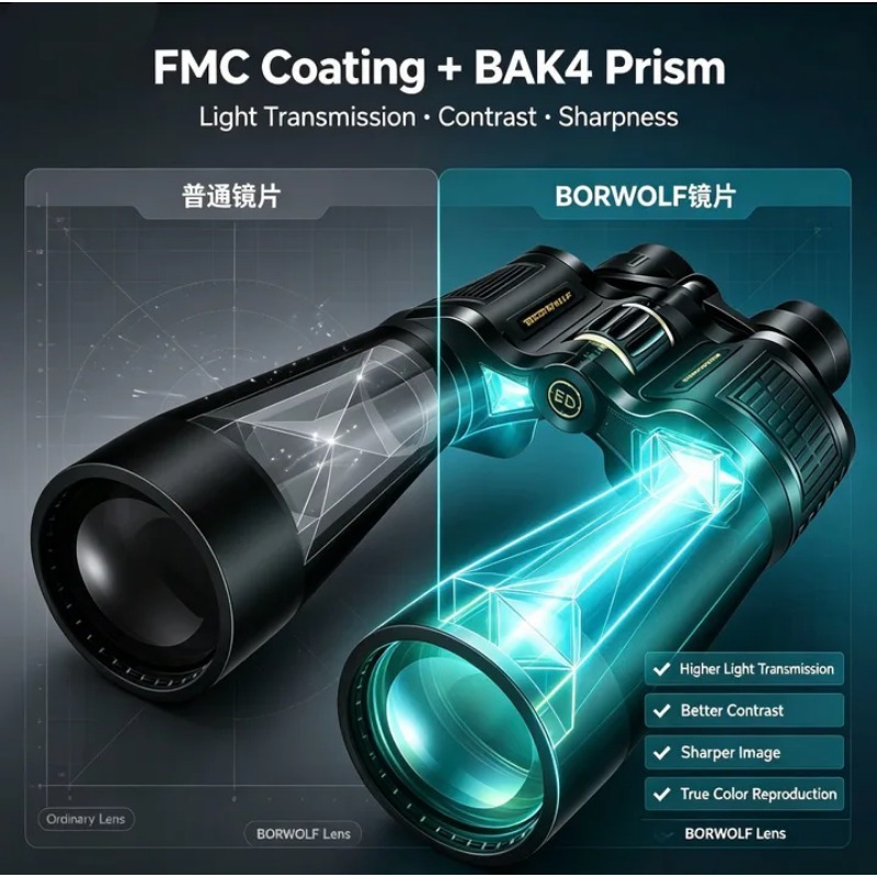 BORWOLF 25-75X70 大型対物レンズ双眼鏡、FM - National Geographic Telescope 70Mm のレビューと価格