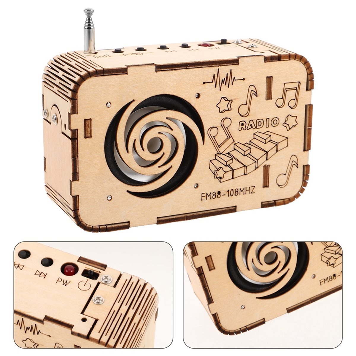 DT57 最新モデル 88-108MHZ DIY FM ラジ - Science Project Physics のレビューと価格
