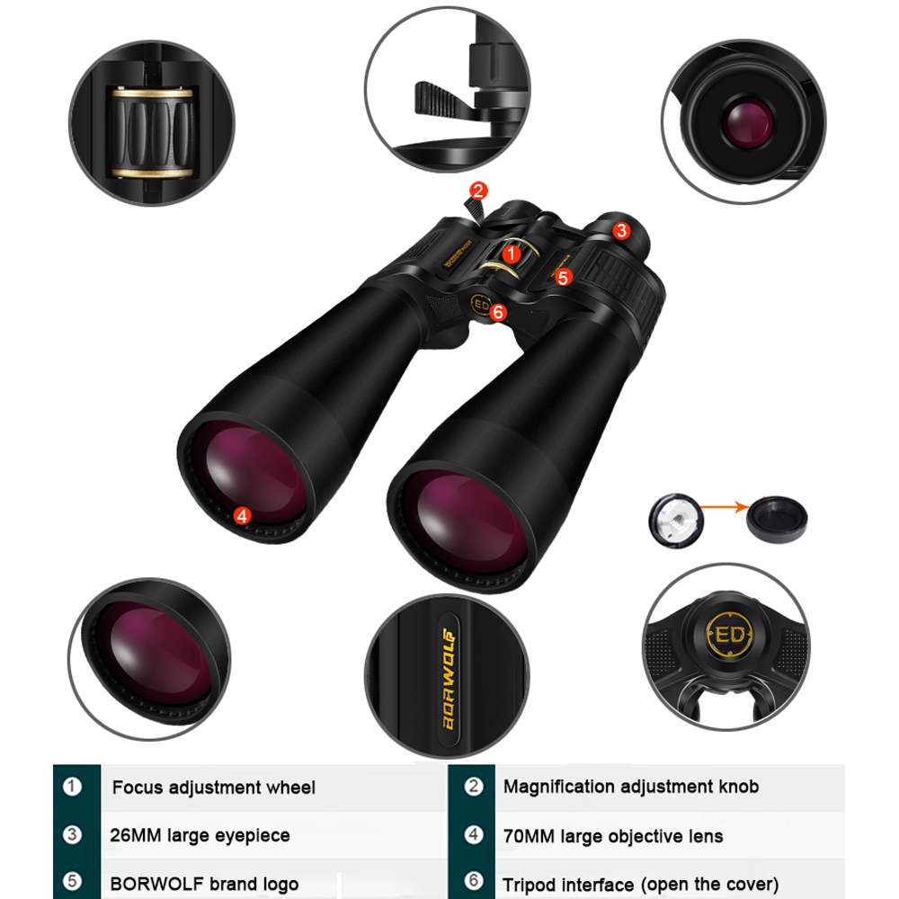 BORWOLF 大型対物レンズ 25-75X70 双眼鏡 F - National Geographic Telescope 70Mm のレビューと価格