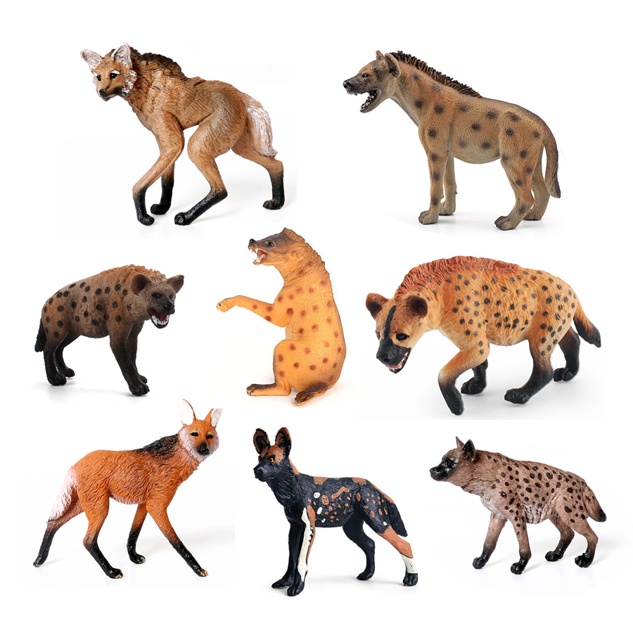 リアルなプラスチック野生動物ハイエナ、たてがみオオカミ、アフ - Science Toy のレビューと価格