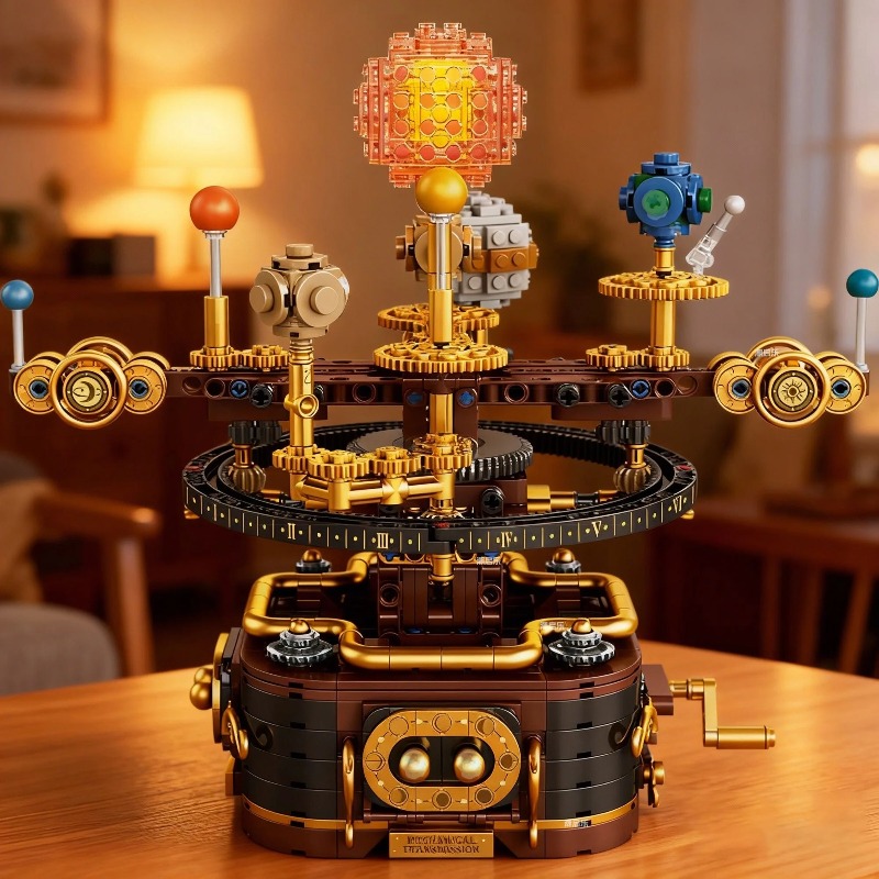 機械式太陽系プラネタリウム組み立てブロックセット - 建築S - Solar System Orrery のレビューと価格